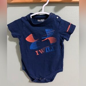 Under Armour Navy Infant Tee with Blue & Orange Logo (3-6M)